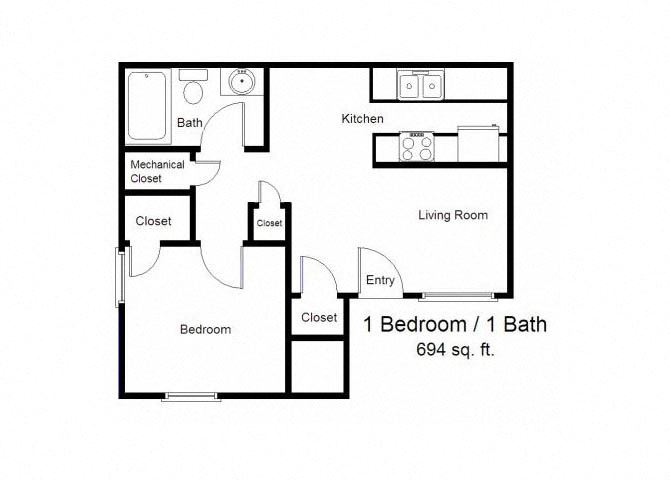 1 Bedroom Floor Plan